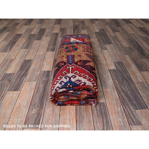 6'1"x8'4" Ochre Brown, Afghan Ersari With Turkish Knot, Caucasian Design Revival, Densely Woven, Vegetable Dyes, Hand Knotted, 100% Wool, Oriental Rug FWR3372