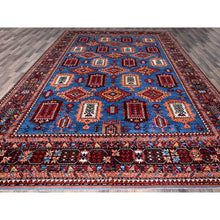 Load image into Gallery viewer, 10&#39;1&quot;x13&#39;4&quot; Bayern Blue, Afghan Ersari With Turkish Knot, Caucasian Design Revival, Vegetable Dyes, Hand Knotted, Soft Wool, Densely Woven, Oriental Rug FWR3378
