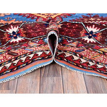 Load image into Gallery viewer, 10&#39;1&quot;x13&#39;4&quot; Bayern Blue, Afghan Ersari With Turkish Knot, Caucasian Design Revival, Vegetable Dyes, Hand Knotted, Soft Wool, Densely Woven, Oriental Rug FWR3378