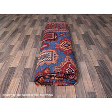 Load image into Gallery viewer, 10&#39;1&quot;x13&#39;4&quot; Bayern Blue, Afghan Ersari With Turkish Knot, Caucasian Design Revival, Vegetable Dyes, Hand Knotted, Soft Wool, Densely Woven, Oriental Rug FWR3378