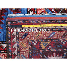 Load image into Gallery viewer, 10&#39;1&quot;x13&#39;4&quot; Bayern Blue, Afghan Ersari With Turkish Knot, Caucasian Design Revival, Vegetable Dyes, Hand Knotted, Soft Wool, Densely Woven, Oriental Rug FWR3378