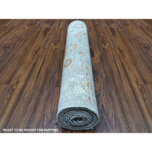 Load image into Gallery viewer, 3&#39;2&quot;x9&#39;7&quot; Cream Color Soft And Supple Wool Hand Knotted Angora Oushak Oriental Runner Rug FWR338466
