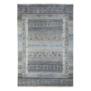 5'10"x8'10" Gray Folk Art Kashkuli Gabbeh Hand-Knotted Natural Wool Village Rug FWR338562