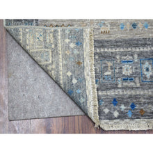 Load image into Gallery viewer, 5&#39;10&quot;x8&#39;10&quot; Gray Folk Art Kashkuli Gabbeh Hand-knotted Natural Wool Village Rug FWR338562