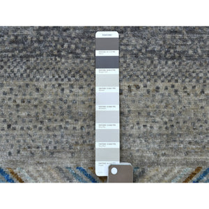 5'10"x8'10" Gray Folk Art Kashkuli Gabbeh Hand-Knotted Natural Wool Village Rug FWR338562