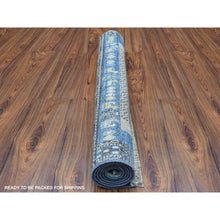 Load image into Gallery viewer, 2&#39;10&quot;x4&#39;10&quot; Blue Folk Art Kashkuli Gabbeh Hand-knotted Natural Wool Nomad Rug FWR338742