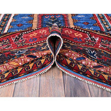 Load image into Gallery viewer, 10&#39;x10&#39; Imperial Blue, Afghan Ersari With Turkish Knot, Caucasian Design Revival, Hand Knotted, 100% Wool, Vegetable Dyes, Square, Oriental Rug FWR3384