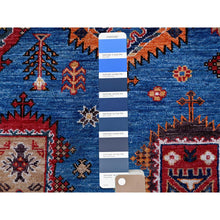Load image into Gallery viewer, 10&#39;x10&#39; Imperial Blue, Afghan Ersari With Turkish Knot, Caucasian Design Revival, Hand Knotted, 100% Wool, Vegetable Dyes, Square, Oriental Rug FWR3384