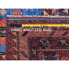 Load image into Gallery viewer, 10&#39;x10&#39; Imperial Blue, Afghan Ersari With Turkish Knot, Caucasian Design Revival, Hand Knotted, 100% Wool, Vegetable Dyes, Square, Oriental Rug FWR3384