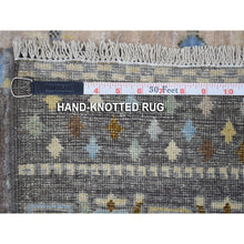 Load image into Gallery viewer, 2&#39;7&quot;x9&#39;6&quot; Light Blue Folk Art Kashkuli Gabbeh Natural Wool Hand-knotted Ethnic Runner Rug FWR339096