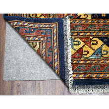 Load image into Gallery viewer, 10&#39;1&quot;x13&#39;3&quot; Navy Blue Afghan Ersari Geometric Design Hand Knotted Pure Wool Oriental Rug FWR339126