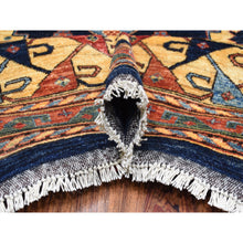 Load image into Gallery viewer, 10&#39;1&quot;x13&#39;3&quot; Navy Blue Afghan Ersari Geometric Design Hand Knotted Pure Wool Oriental Rug FWR339126