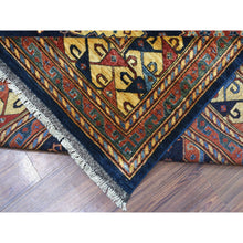Load image into Gallery viewer, 10&#39;1&quot;x13&#39;3&quot; Navy Blue Afghan Ersari Geometric Design Hand Knotted Pure Wool Oriental Rug FWR339126