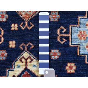 10'1"x13'3" Navy Blue Afghan Ersari Geometric Design Hand Knotted Pure Wool Oriental Rug FWR339126
