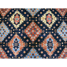 Load image into Gallery viewer, 10&#39;1&quot;x13&#39;3&quot; Navy Blue Afghan Ersari Geometric Design Hand Knotted Pure Wool Oriental Rug FWR339126