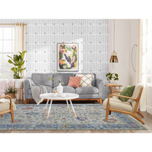 Load image into Gallery viewer, 5&#39;10&quot;x9&#39; Taupe Angora Oushak In A Colorful Palette Pure Wool Hand Knotted Oriental Rug FWR339312