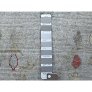 2'6"x14' Soft Velvety Wool Hand Knotted Gray Angora Oushak Oriental Runner Rug FWR339384