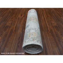 Load image into Gallery viewer, 2&#39;6&quot;x14&#39; Soft Velvety Wool Hand Knotted Gray Angora Oushak Oriental Runner Rug FWR339384