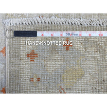 Load image into Gallery viewer, 2&#39;8&quot;x10&#39; Cream Color Hand Knotted Angora Oushak With Soft And Vibrant Wool Oriental Runner Rug FWR339552