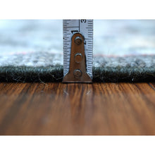 Load image into Gallery viewer, 2&#39;10&quot;x9&#39;10&quot; Charcoal Black Angora Oushak With Large Motifs, Soft To The Touch Wool Pile Hand Knotted Oriental Runner Rug FWR339576