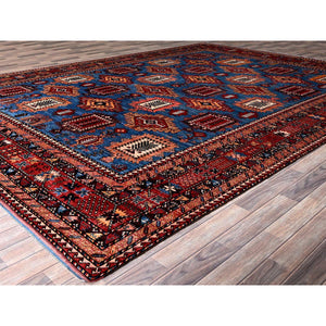 10'x13'6" Carolina Blue, Afghan Ersari With Turkish Knot, Caucasian Design Revival, Densely Woven, Vegetable Dyes, Hand Knotted, 100% Wool, Oriental Rug FWR3390