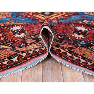 10'x13'6" Carolina Blue, Afghan Ersari With Turkish Knot, Caucasian Design Revival, Densely Woven, Vegetable Dyes, Hand Knotted, 100% Wool, Oriental Rug FWR3390
