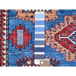 10'x13'6" Carolina Blue, Afghan Ersari With Turkish Knot, Caucasian Design Revival, Densely Woven, Vegetable Dyes, Hand Knotted, 100% Wool, Oriental Rug FWR3390