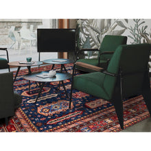 Load image into Gallery viewer, 10&#39;2&quot;x10&#39;2&quot; Yale Blue, Afghan Ersari With Turkish Knot, Caucasian Design Revival, Vegetable Dyes, Hand Knotted, Soft And Vibrant Wool, Square, Oriental Rug FWR3396