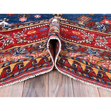 Load image into Gallery viewer, 10&#39;2&quot;x10&#39;2&quot; Yale Blue, Afghan Ersari With Turkish Knot, Caucasian Design Revival, Vegetable Dyes, Hand Knotted, Soft And Vibrant Wool, Square, Oriental Rug FWR3396