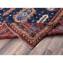 Load image into Gallery viewer, 10&#39;2&quot;x10&#39;2&quot; Yale Blue, Afghan Ersari With Turkish Knot, Caucasian Design Revival, Vegetable Dyes, Hand Knotted, Soft And Vibrant Wool, Square, Oriental Rug FWR3396