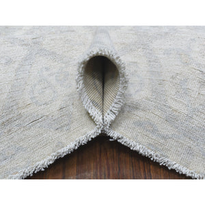 8'x9'9" Ivory White Wash Peshawar Natural Wool Hand Knotted Oriental Rug FWR340392