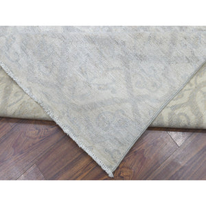 8'x9'9" Ivory White Wash Peshawar Natural Wool Hand Knotted Oriental Rug FWR340392