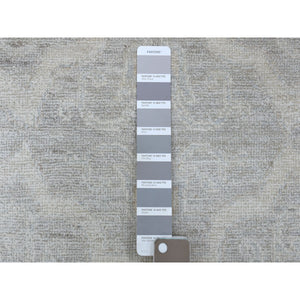 8'x9'9" Ivory White Wash Peshawar Natural Wool Hand Knotted Oriental Rug FWR340392