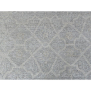 8'x9'9" Ivory White Wash Peshawar Natural Wool Hand Knotted Oriental Rug FWR340392