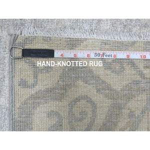8'x9'9" Ivory White Wash Peshawar Natural Wool Hand Knotted Oriental Rug FWR340392