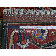 Load image into Gallery viewer, 2&#39;9&quot;x9&#39;7&quot; Hand Knotted Green Afghan Turkoman Ersari With Tribal Design Pure Wool Oriental Runner Rug FWR340512