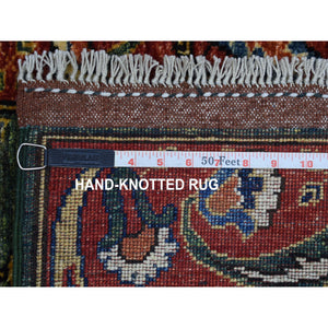 2'9"x9'7" Hand Knotted Green Afghan Turkoman Ersari With Tribal Design Pure Wool Oriental Runner Rug FWR340512