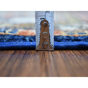 2'x3'1" Orange Afghan Ersari With Tribal Design Hand Knotted Pure Wool Oriental Rug FWR340560