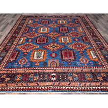 Load image into Gallery viewer, 8&#39;3&quot;x9&#39;6&quot; Bayern Blue, Afghan Ersari With Turkish Knot, Caucasian Design Revival, Vegetable Dyes, Densely Woven, Hand Knotted, 100% Wool, Oriental Rug FWR3402