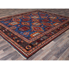Load image into Gallery viewer, 8&#39;3&quot;x9&#39;6&quot; Bayern Blue, Afghan Ersari With Turkish Knot, Caucasian Design Revival, Vegetable Dyes, Densely Woven, Hand Knotted, 100% Wool, Oriental Rug FWR3402