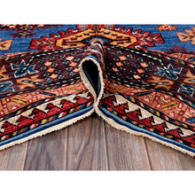 Load image into Gallery viewer, 8&#39;3&quot;x9&#39;6&quot; Bayern Blue, Afghan Ersari With Turkish Knot, Caucasian Design Revival, Vegetable Dyes, Densely Woven, Hand Knotted, 100% Wool, Oriental Rug FWR3402