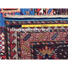 Load image into Gallery viewer, 8&#39;3&quot;x9&#39;6&quot; Bayern Blue, Afghan Ersari With Turkish Knot, Caucasian Design Revival, Vegetable Dyes, Densely Woven, Hand Knotted, 100% Wool, Oriental Rug FWR3402