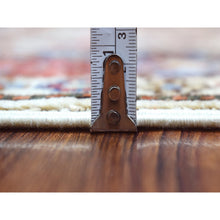 Load image into Gallery viewer, 4&#39;10&quot;x6&#39;5&quot; Hand Knotted Ivory Afghan Ersari With Geometric Design Pure Wool Oriental Rug FWR341256