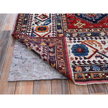 Load image into Gallery viewer, 9&#39;3&quot;x11&#39;7&quot; Carolina Blue, Afghan Ersari With Turkish Knot, Caucasian Design Revival, Ancient Bird Figurines, Vegetable Dyes, Hand Knotted, Pure Wool, Oriental Rug FWR3408