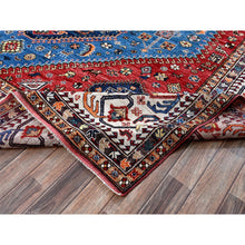 Load image into Gallery viewer, 9&#39;3&quot;x11&#39;7&quot; Carolina Blue, Afghan Ersari With Turkish Knot, Caucasian Design Revival, Ancient Bird Figurines, Vegetable Dyes, Hand Knotted, Pure Wool, Oriental Rug FWR3408