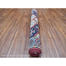 Load image into Gallery viewer, 4&#39;x6&#39; Red Afghan Ersari Repetitive Design Pure Wool Hand Knotted Oriental Rug FWR341700
