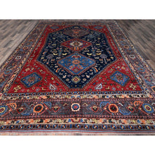 Load image into Gallery viewer, 9&#39;3&quot;x11&#39; Yale Blue, Afghan Ersari with Turkish Knot, Caucasian Design Revival, Small Animal Figurines, Vegetable Dyes, Hand Knotted, Soft and Shiny Wool, Oriental Rug FWR3414