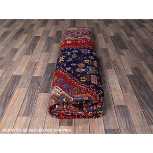 9'3"x11' Yale Blue, Afghan Ersari with Turkish Knot, Caucasian Design Revival, Small Animal Figurines, Vegetable Dyes, Hand Knotted, Soft and Shiny Wool, Oriental Rug FWR3414