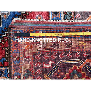 9'3"x11' Yale Blue, Afghan Ersari with Turkish Knot, Caucasian Design Revival, Small Animal Figurines, Vegetable Dyes, Hand Knotted, Soft and Shiny Wool, Oriental Rug FWR3414