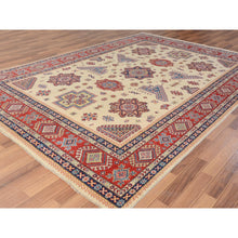 Load image into Gallery viewer, 8&#39;8&quot;x12&#39; Ivory Special Kazak Geometric Design Pure Wool Hand Knotted Oriental Rug FWR342330